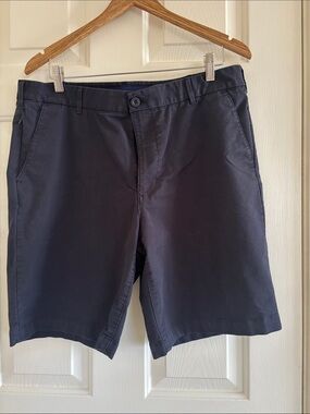 Izod Men's Navy Flat Front Chino Shorts